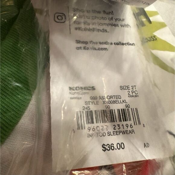 NEW Toddler Jammies For Your Families® Grinch Pajama Set Size 2T NWT Fast Ship - Picture 8 of 8